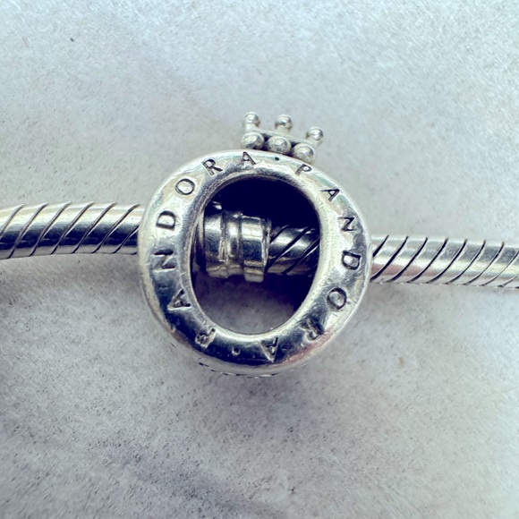Authentic Pandora Logo & Crown O Charm silver - Picture 2 of 3